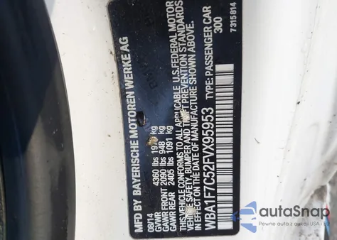 2015 BMW 228I xDrive z USA, uszkodzony, nr VIN WBA1F7C52FVX95953